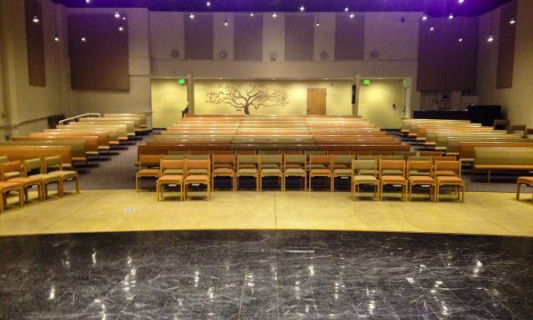 Auditorium seating at Glaser Center event space.